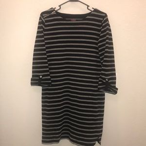 Striped 3/4 Sleeve Dress
